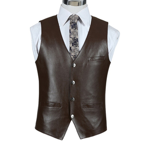 Gilet classique en cuir PU pour hommes Fournisseur OEM Ajustement extérieur élégant Logo personnalisé et production de marque privée - Product Image 3