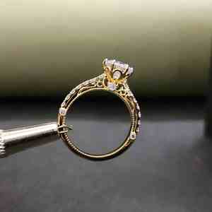 Nouvelle bague de fiançailles élégante DOPE JEWELLS, plaquée or 14 carats, acier inoxydable, pierre naturelle certifiée IGI, design tendance, unisexe, toutes tailles - Product Image 6