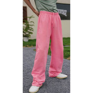 กางเกงวอร์มผ้าลูกฟูกแบบยืดสำหรับผู้ชายกางเกงวอร์มเอวสูงกางเกงลำลองมีกระเป๋าด้านข้างผ้าฝ้ายตัดตรงกลางแจ้ง - Product Image 1