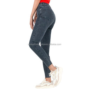 Haute Qualité Femmes Spandex Coton Respirant Jeans Top Vente Extensible Denim Logo Personnalisé Style Décontracté Plus La Taille Solide - Product Image 5