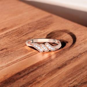 ชุดง่ามเพชรทรงกลมโมอิส E-F/VVS-VS เพชร0.08กะรัตทำจากทองคำ10K,14K,18K - Product Image 2