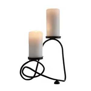 Stylish Black Candle Holder for Pillar Candles <b>Tall</b> Taper Long Thick Candles Holder Black Decor Display Best for Dinning Party - Product Image 1