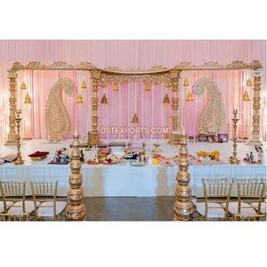 Escenario DE BODA indio tradicional moderno Cum Mandap con tema abierto Aspecto de campanas de boda abiertas con clase - Product Image 1
