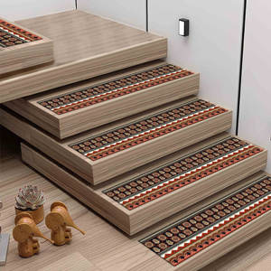 Modern Ethnic Pattern Printed Rug, Easy To Clean Luxury Stair <b>Treads</b>,<b>Step</b> Rug - Product Image 2