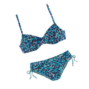 Ensemble de bikini triangle pour femmes, turquoise, vente en gros, logo personnalisé, bikini sexy push-up, fermetures éclair à paillettes, bikini imprimé le plus vendu - Product Image 5