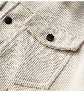 Ropa de trabajo informal de moda para hombre, chaqueta que combina con todo, primavera Otoño, pana, solapa suelta, técnica teñida lisa de un solo pecho - Product Image 5