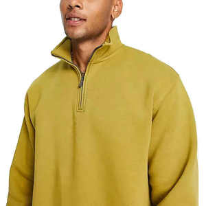 Sudadera con Media Cremallera Personalizada con Logotipo, de Alta Calidad, Mezcla de Felpa y Algodón, Sudadera Básica con Media Cremallera para Hombre - Product Image 1