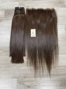 Haute qualité cambodgienne naturelle droite brésilienne brute pour suisse HD dentelle fermeture 55% + rapport cuticule aligné Extensions de cheveux humains - Product Image 5