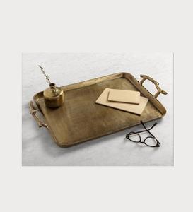 Plateau de service rectangulaire en aluminium avec finition élégante pour la restauration hôtelière - Product Image 1