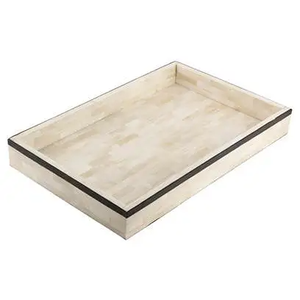 Bandeja con incrustaciones de hueso de madera hecha a mano india de alta calidad de lujo, nuevo diseño, bandeja para servir, uso doméstico, decorativo ecológico, fábrica directa - Product Image 4