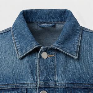Veste en jean décontractée personnalisée pour hommes, grandes tailles, 100% coton, option logo sur le devant, respirante, veste d'hiver - Product Image 4