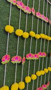 Guirlandes de fleurs artificielles MDF Lotus et marguerites pour décoration de plafond, avec chaîne de perles lourdes pour fleurs de marguerite moelleuses et suspensions en forme de cloche - Product Image 2