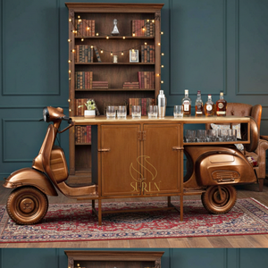 Scooter Hôtel Restaurant Design Artisanal Casier À Vin En Fer Compteur - Product Image 1