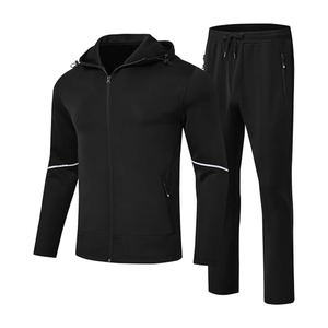 Qualité supérieure Bleu Couleur unie Vêtements de sport personnalisés Survêtements de fitness zippés Entraînement Gym Wear Hommes Survêtement - Product Image 5