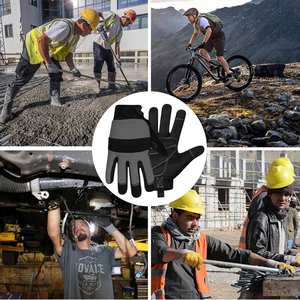 Cow Split <b>Leather</b> Palm Rubberized <b>Cuff</b> Working Safety Gloves New Design For Protective Working Safety Gloves - Product Image 4