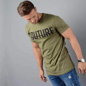 100% วิจิตรแหวนปั่นหวีผ้าฝ้าย OPtech 200 Gsm เดียวเสื้อพอดีแขนสั้นสีกากีสีเขียวบุรุษเสื้อยืดยาว - Product Image 2