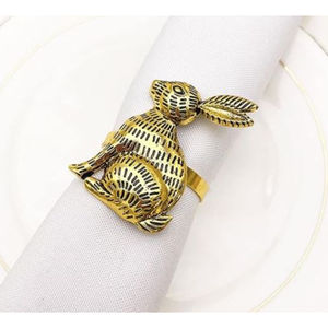 Lapin de luxe design décoratif de table rond de serviette de luxe qualité or métal rond de serviette porte-mouchoirs pour fournisseurs de gros - Product Image 1