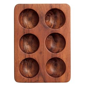 Natural Acacia Wood 6 Slot Countertop <b>Egg</b> <b>Storage</b> Tray Handmade Black Walnut Wood Countertop Refrigerator Modern Eco Friendly - Product Image 1