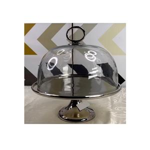 Aluminium <b>Cake</b> Dessert <b>Stand</b> With <b>Glass</b> Lid Fancy Design Rectangle Shape Dessert <b>Cake</b> <b>Stand</b> For Top Selling - Product Image 4