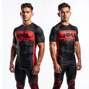 Custom MMA Rash Guard Brazilian jiu jitsu Compresión Camisa Ropa de entrenamiento Diseño sublimado Jiu Jitsu Kimono de Jiu Jitsu - Product Image 1