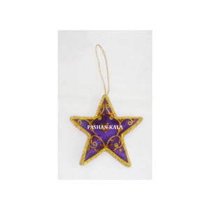 Most Artificial Hanging Handmade New Product Zari Embroidery Customize Shape Hanging Christmas <b>Ornaments</b> for Tree Decorations - Product Image 4