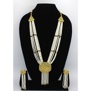 Parure de bijoux collier avec boucles d'oreilles en laiton plaqué or pur parure de bijoux collier design haute qualité Émirats arabes unis Dubaï - Product Image 1