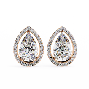 Pendientes de Diamantes Cultivados en Laboratorio con Corte de Pera Único en Oro de 18K con Baño de Platino para Mujer - Product Image 6