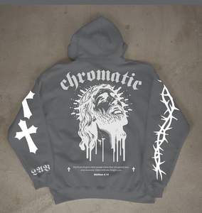 Sudadera con Capucha para Hombre, Estilo Desgastado, Lavado Ácido, con Pedrería, Impresión Digital, Tela de Poliéster/Algodón de 360 GSM, Ecológica - Product Image 6