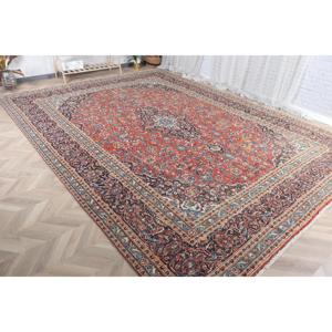 Turkish <b>Runner</b> Rug 0.8x12.6 ft, <b>Red</b> Floral Vintage Wool Rug - Product Image 3