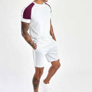 Venta al por mayor OEM Custom High Street Twin Sets-Camisetas cortas de algodón transpirable para hombres de dos piezas Slim Fit bordado Técnica - Product Image 4