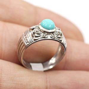 แหวนเงินสเตอร์ลิง925แหวนเทอร์คอยส์ Arizona ธรรมชาติแหวนเงินอัญมณี - Product Image 2