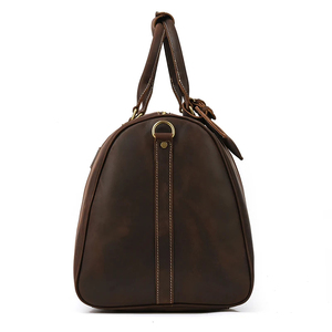 Sac polochon de voyage en cuir Weekender Sac fourre-tout à main avec compartiment à chaussures Sac polochon en cuir - Product Image 4