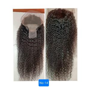 Peluca de Cabello Humano Virgen 100% Rizado Indio con Cierre de Encaje 4x4, Flequillo, Alta Calidad, Nudos Decolorados Disponibles, Longitud Mediana (6, 12, 16 Pulgadas) - Product Image 2