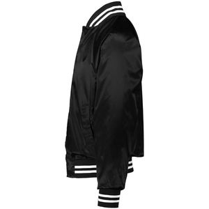 Drop Shoulder Unisex Zipper Solid Stain <b>Jacket</b> High Quality Bomber Satin Windproof Waterproof Breathable Oversize Silk <b>Jackets</b> - Product Image 2