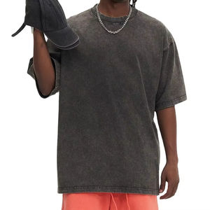 T-shirt décontracté 100% coton surdimensionné pour hommes 260 grammes de tissu poids solide motif Logo personnalisé impression Streetwear de haute qualité - Product Image 1