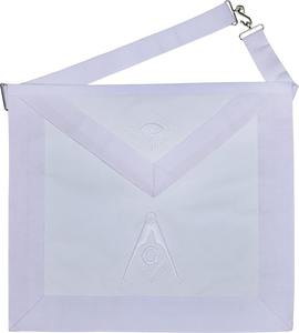 Master Mason <b>Apron</b> 100% Lambskin <b>White</b> Leather Hand Embroidered Masonic <b>Apron</b> - Product Image 1