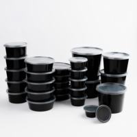 Lebensmittelechter PP-Kunststoff Runder Behälter mit Deckel Mikrowellengeeignet Auslaufsicher Takeaway-Lebensmittelverpackung für Restaurant-Catering