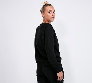 Ensemble de survêtement 2 pièces pour femme, col rond, en polyester uni, coupe droite, blanc, pour l'hiver, vente en gros - Product Image 2
