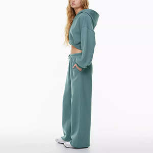 ชุดวอร์มแฟชั่นผู้หญิงไซส์ใหญ่ คุณภาพสูง ผ้าฟลีซหนานุ่ม พิมพ์ลาย ขาตรงทรงกว้าง ผ้าฝ้าย 100% - Product Image 3