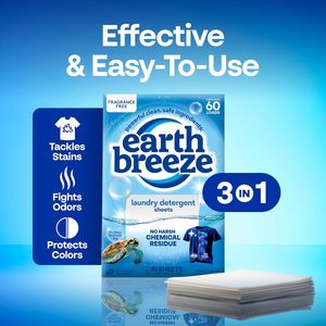 Hojas de Detergente para Ropa Earth Breeze Sin Fragancia – 60 Lavados - Product Image 5