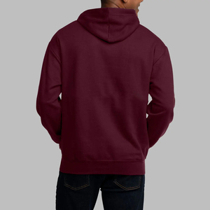 Sudadera con Capucha Color Granate para Hombre, Corte Regular, Algodón French Terry, Diseño Casual de Color Sólido con Bolsillos, Ropa de Otoño - Product Image 2