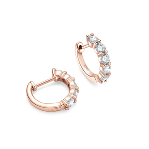 ต่างหูห่วงเพชร VVS Moissanite สุดหรูได้รับการรับรองว่าเป็นเงินสเตอร์ลิงชุบทองสำหรับงานหมั้นและงานแต่งงานของผู้หญิง - Product Image 2