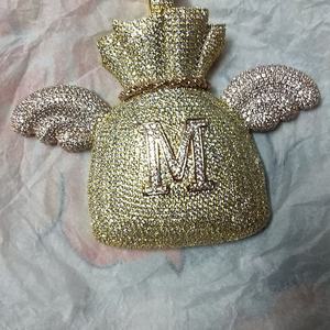 14K White Gold Plated 3.30Ct Real Moissanite Round Cut Money Bag Pendant for Men Hip-Hop Style Princess Cut - Product Image 3