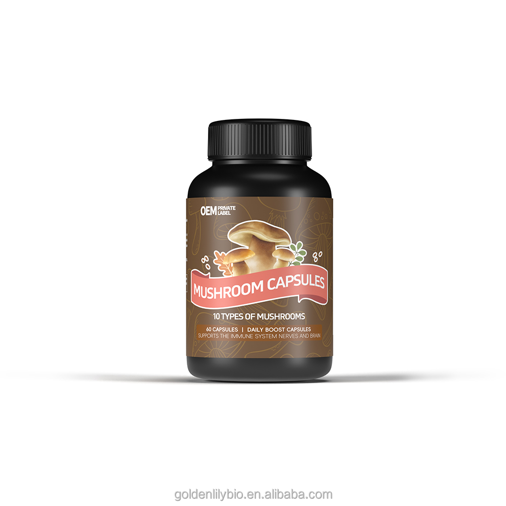 Грибные капсулы, травяная пищевая добавка, Maitake Cordyceps Ganoderma Reishi, органический экстракт грибов, порошковые капсулы
