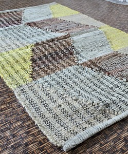 Juego de Alfombras de Área Elegantes de Pelo Alto, Hechas con Yute, Cuero y Hilo de Algodón - Product Image 1