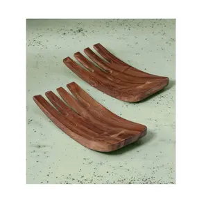 Set di 2 accessori per la tavola marrone con cucchiaio a mano in legno di ottima qualità a un prezzo accessibile