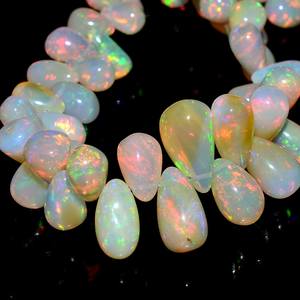 Ópalo etíope Welo AAA+ de 4x7mm-7x11mm, cuentas lisas en forma de lágrima, ópalo de fuego natural, cuentas sueltas para joyería. - Product Image 3