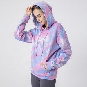 Sudadera con capucha teñida con logotipo personalizado para mujer, jersey de ropa de calle con mangas regulares de algodón 100%, Sudadera con capucha teñida con tejido de rizo - Product Image 3