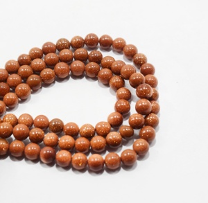 Perles Golden Strand 100% pierre naturelle Sunstone AAA Grade 8 MM - Product Image 1