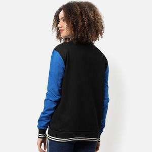 แจ็กเก็ตเบสบอลสำหรับผู้ชายและผู้หญิงแจ็กเก็ตผ้าวูลสีพื้นแบบลำลองสำหรับฤดูหนาวทำตามสั่ง - Product Image 4